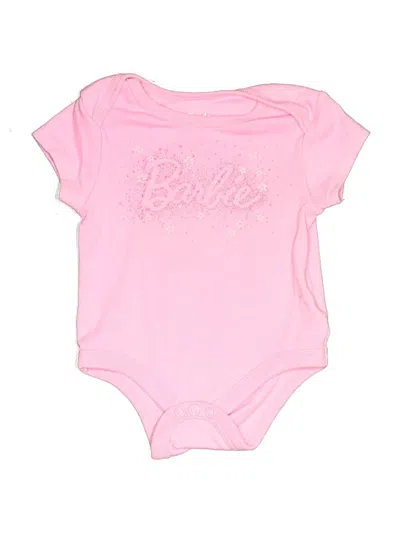 Pre-owned Barbie Babies' Short Sleeve Onesie In Pink