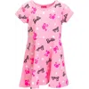 Barbie Short Sleeve Skater Dress In Multi