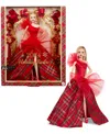 Barbie Signature 2024 Holiday  Fashion Doll, Seasonal Collector Gift, Blonde With Plaid Gown In Asst