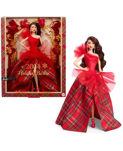 Barbie Kids' Signature 2024 Holiday  Fashion Doll, Seasonal Collector Gift, Dark Brown Hair With Plaid Gown In Asst