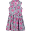 Barbie Sleeveless Chambray Dress In Gray