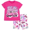 Barbie Babies'  T-shirt & Bike Shorts Set In Pink