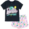 Barbie Babies'  T-shirt & French Terry Shorts Set In Multi