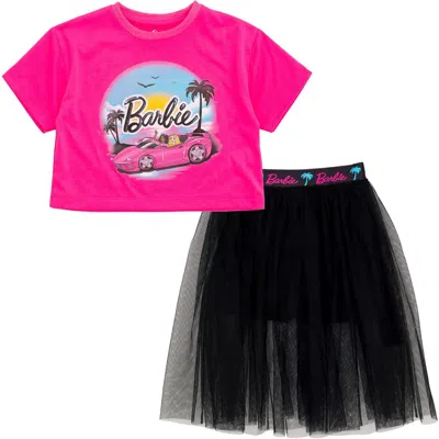 Barbie Kids'  T-shirt And Tulle Skort Set In Multi