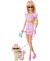 Barbie Twinning Looks Fashion Doll With Pet Dog Matching Clothes And Accessories In Pink