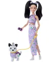 Barbie Twinning Looks Fashion Doll With Pet Dog Matching Clothes And Accessories In Purple