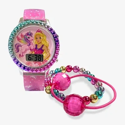 Barbie Kids' Unisex Automatic Multicolor Strap Watch Bdt40034jc In Pink