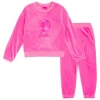 Barbie Velour Sweatshirt & Pants Set In Pink