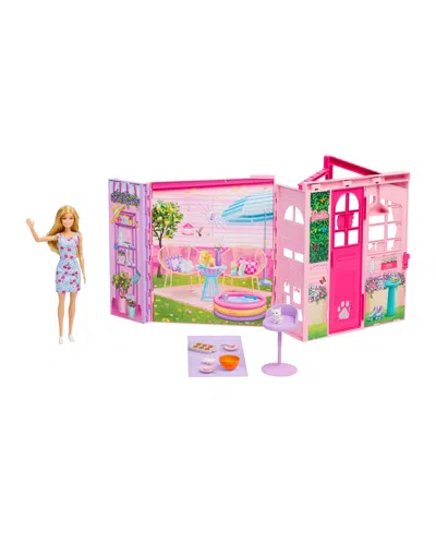 Barbie Kids' Weekend Escape Foldable Dollhouse With 4 Play Areas,  Doll & 10 Accessories, Ages 3+ In No Color