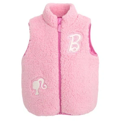 Barbie Kids'  Zip-up Fleece Vest In Pink