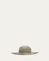 Barbisio Amos Patterned Straw Large-brim Hat In Black