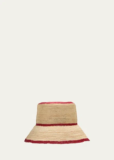 Barbisio Becky Two-tone Straw Bucket Hat In Wr1