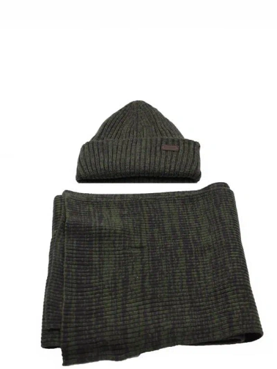 Barbour - Ol71 Beanie & Scarf Olive Twist Mgs0019 In Green