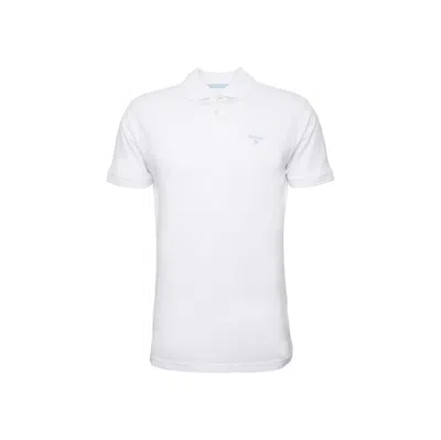 Barbour Logo-embroidered Cotton Polo Shirt In White