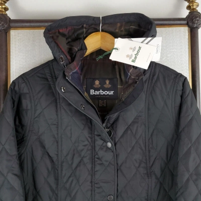 Pre-owned Barbour $250  Womens Size Large (12) Jacket Black Quilted Millfire Insulated
