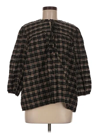 Pre-owned Barbour 3/4 Sleeve Blouse In Brown