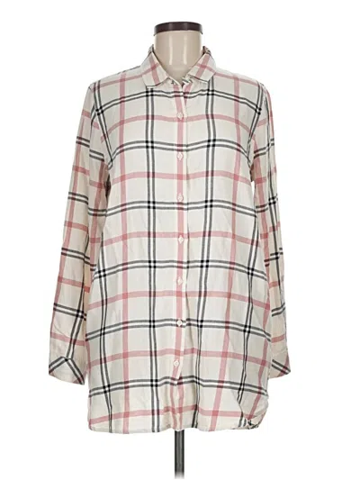 Pre-owned Barbour 3/4 Sleeve Henley Shirt In Ivory