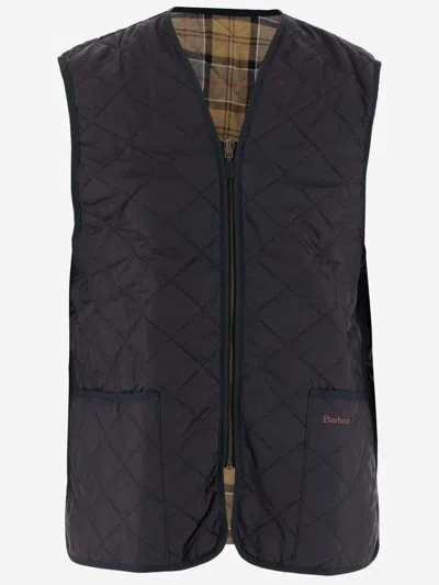 Barbour Quilted Vest With Zipper In Blue