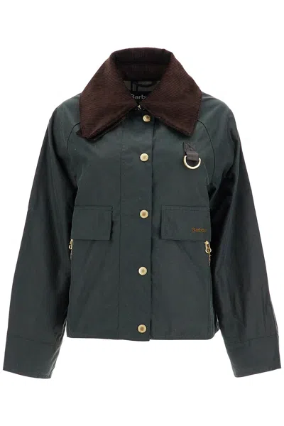 Barbour A-line Cotton Waxed Jacket In Sage/ancient (green)