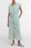 Barbour Abby Stripe Belted Cotton & Linen Shirtdress