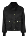 Barbour Cropped Beadnell Wax Outwear In Black
