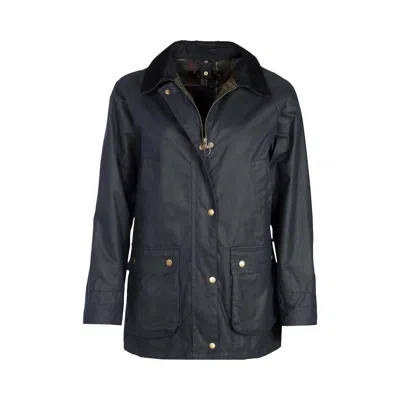 Pre-owned Barbour Acorn Wax Jacket 'navy' | Blue | Women's Size 8