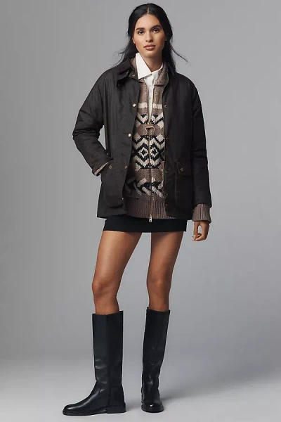 Barbour Acorn Waxed Cotton Jacket In Black