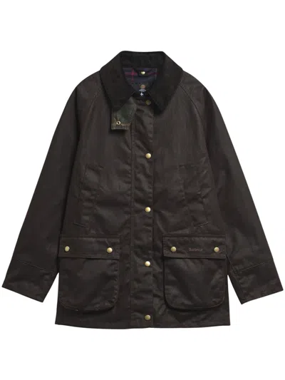 Barbour Acorn Waxed Jacket In Animal Print