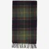 Barbour Acrylic Scarf With Check Pattern In Green