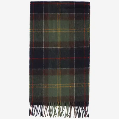 Barbour Acrylic Scarf With Check Pattern In Red