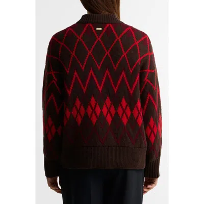 Barbour Adina Fair Isle Sweater In Burgundy