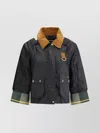Barbour Black Erma Jacket With Pockets And Velvet Collar