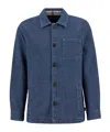 Barbour Aickmen Textured Denim Overshirt In Blue