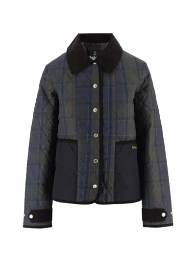 Barbour Ainsdale Checked Quilted Jacket In Blue