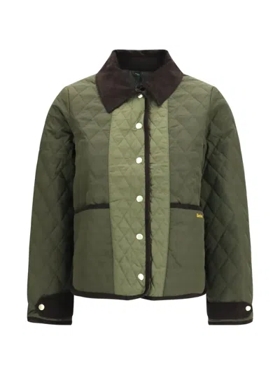 Barbour Ainsdale Logo-embroidery Puffer Jacket In Green