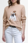 Barbour Fareham Crew-neck Dog Icon Sweater In Pink