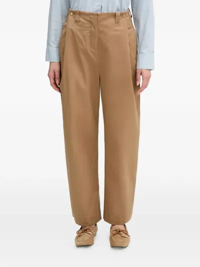 Barbour Alara Button Wide Leg Trousers In Brown