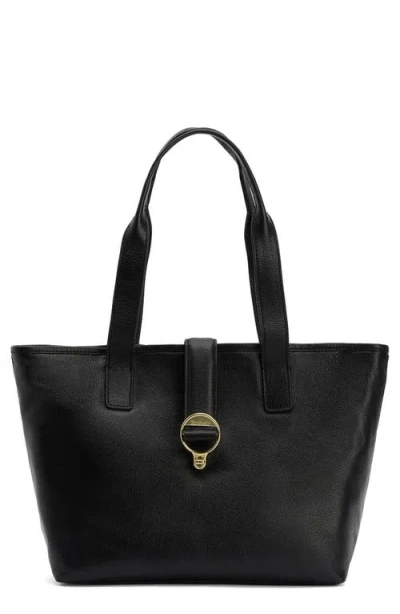 Barbour Alder Leather Tote Bag In Black