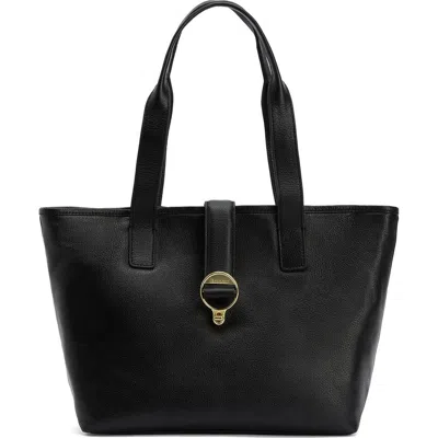 Barbour Alder Leather Tote Bag In Black