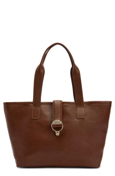 Barbour Alder Leather Tote Bag In Brown