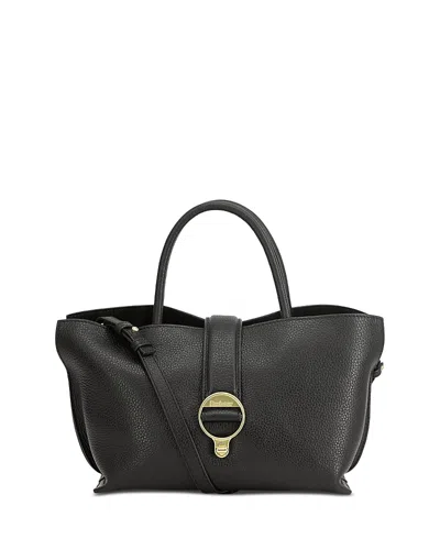 Barbour Alder Mini Leather Tote In Black