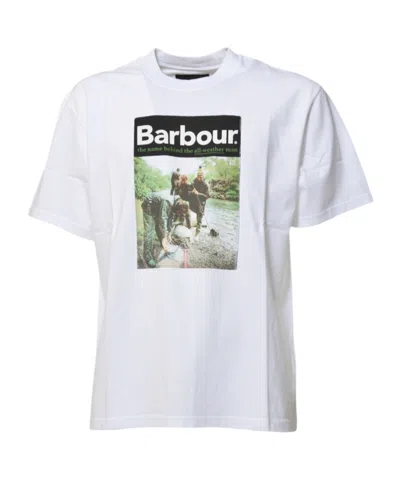 Barbour All Weather Oversized Graphic T-shirt In Weiss