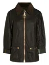 Barbour Black Cotton Allerston Wax Coat In Black