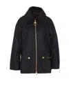 Barbour Long Sleeve Wax Jacket And Pockets In Black