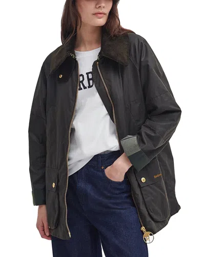 Barbour Allerston Waxed Coat In Olive/ancient