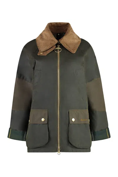 Barbour Allerston Waxed Cotton Jacket In Green