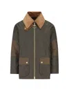 Barbour Allerston Wax Olive Green Jacket In Blue