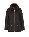 Barbour Green Allerstone Jacket Frontal Zip Closure In Green