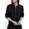 Barbour Alma D-ring Detail Cardigan In Black Oatmeal