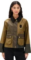 BARBOUR ALMA WAX JACKET SAND/ARCHIVE OLIVE/BEECH/ANC